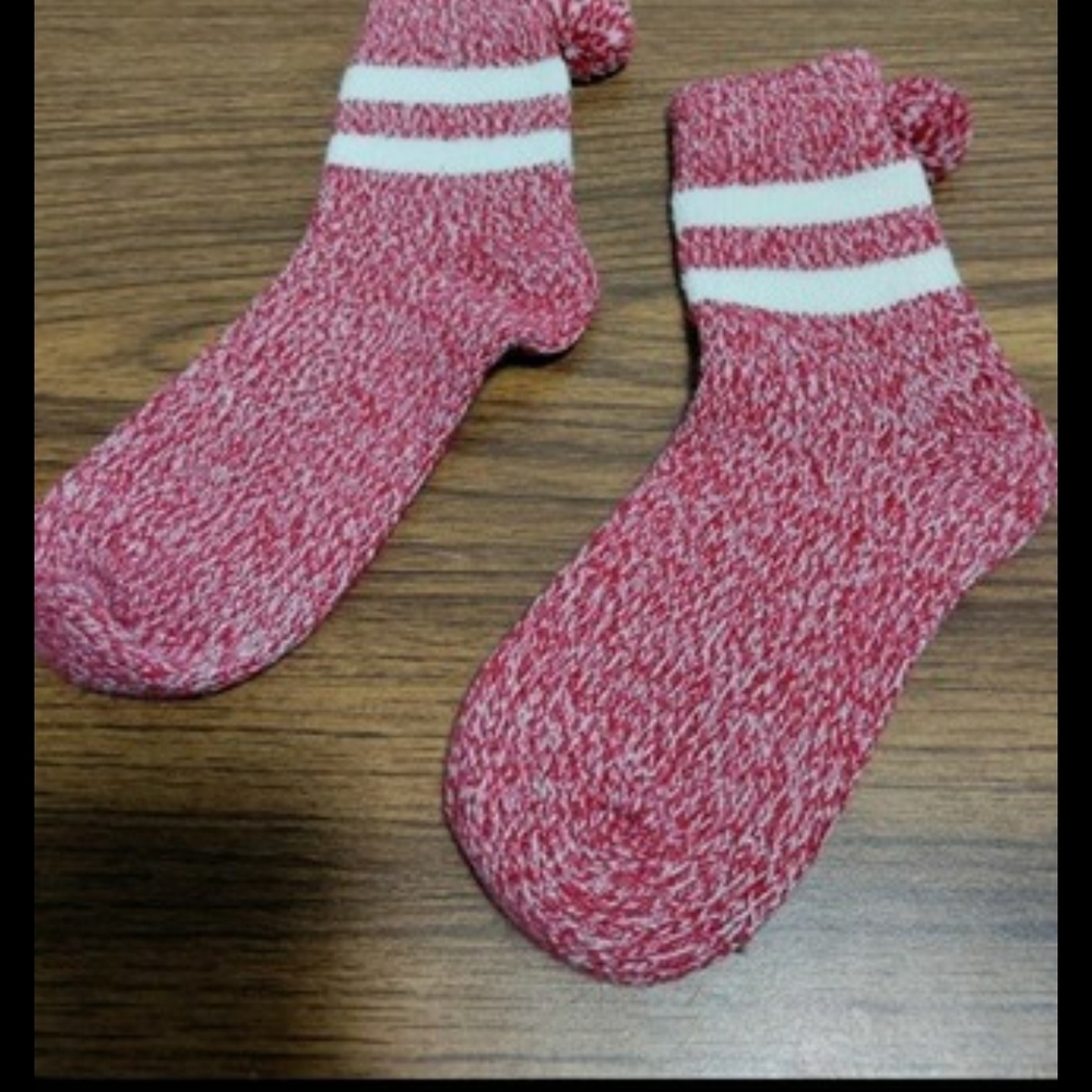 Red and White Knit Socks